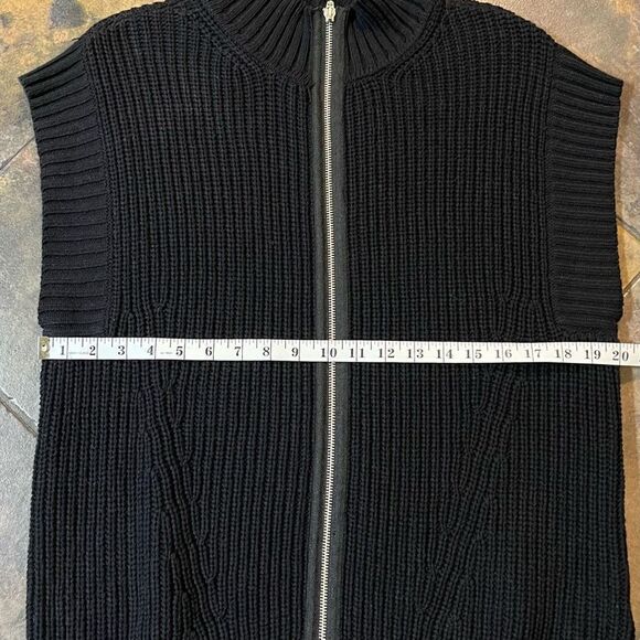Liv By Habitat Drop Shoulder Knit Ribbed Zip Sweater Vest Small - Picture 5 of 8